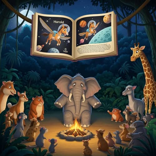 Harold's Adventures in Space: A Bedtime Story for Young Jungle Animals
