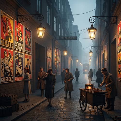 Vintage Propaganda Ambiance: Explore the Rue Atmosphere