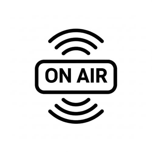 Live Broadcast Vector Icon Design - Minimalistic & Black White