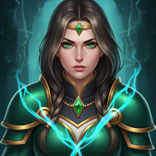 Captivating Princess with Emerald Green Eyes and Dark Blonde Hair