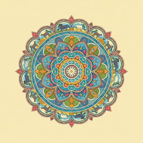 Holistic Life Mandala: Connecting Nature and Harmony