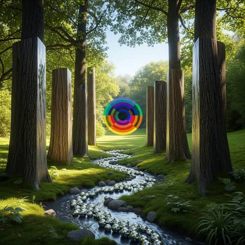 Surreal Nature Artistry in a Vibrant Forest Setting
