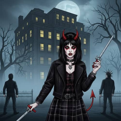 Gothic Horror/Punk Illustrated She-Devil: '60s Era Fashion