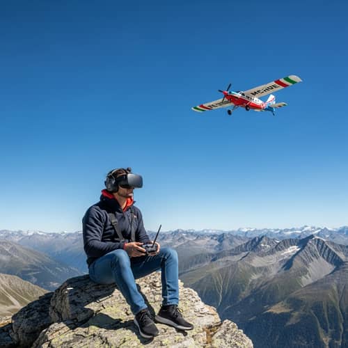 Italian FPV Drone Pilot in Alps | Colorful Plane Over Mountain