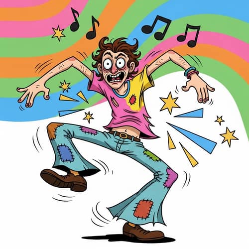 Cartoon Style Character Dancing - Stylish and Energetic