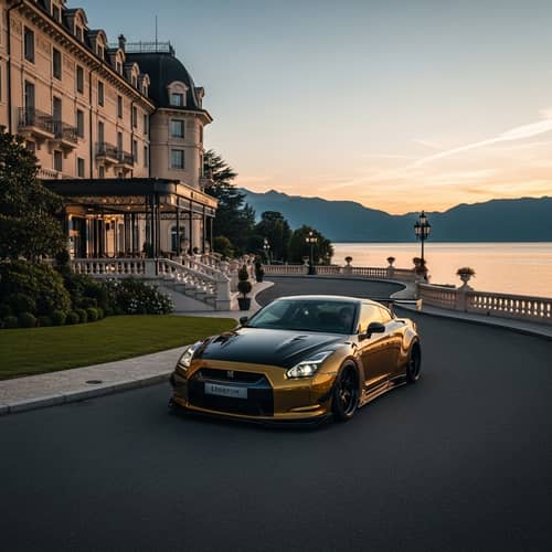 Luxurious Nissan GTR R35 with Liberty Walk Kit at 7-Star Hotel