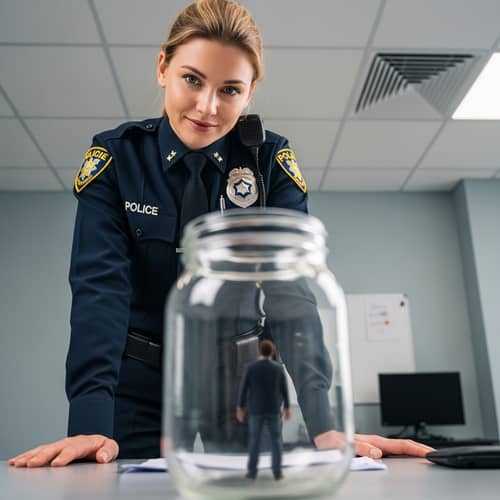 Captivating Student Policewoman in Cinematic Movie Still Style Image