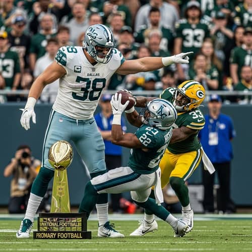 Muscular American Football Player in Dallas vs Philadelphia Showdown
