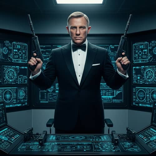 Agent 007 | Spy Thriller Character in Black Tuxedo