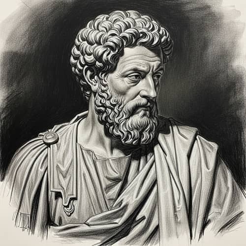 Charcoal Painting of Marcus Aurelius | Ancient Roman Philosopher Artwork