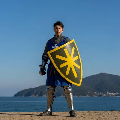 Asian Male Knight: Spirit of Bravery & Guardianship