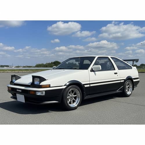 Toyota Sprinter Trueno AE86 - Classic Japanese Car in Iconic White & Black Design