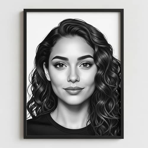 Hispanic Woman Face Framed T-Shirt Design