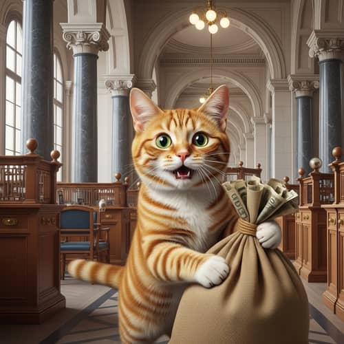 Domestic Cat Heist at Historic Neoclassical Bank - Adrenaline Suspense