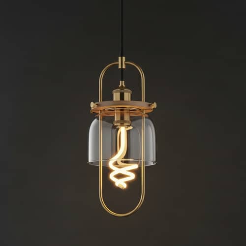 Modern Hanging Lamp Design with Minimalist and Industrial Elements
