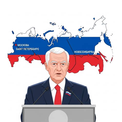 Generic Male Politician Poster | Patriotic Leader in Blue, White & Red
