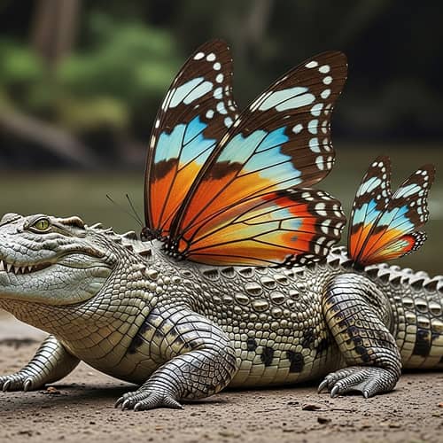 Crocodile-Butterfly Hybrid: Unique Genetic Creation