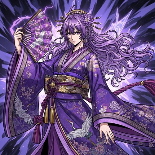 Ayaka - Enigmatic Purple-Themed Role-Playing Character