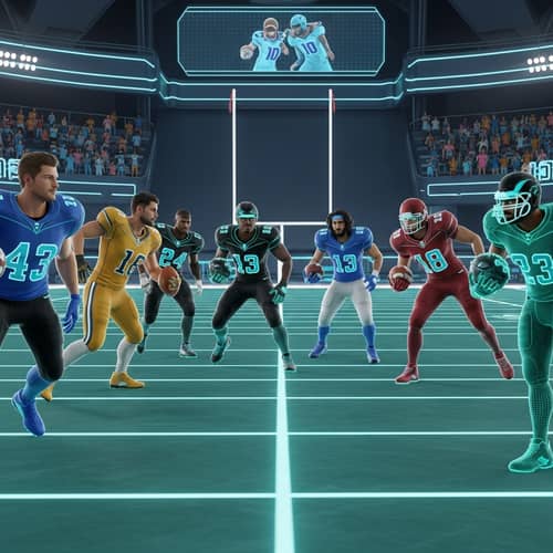 Futuristic Virtual Reality Football Match in Diverse Metaverse