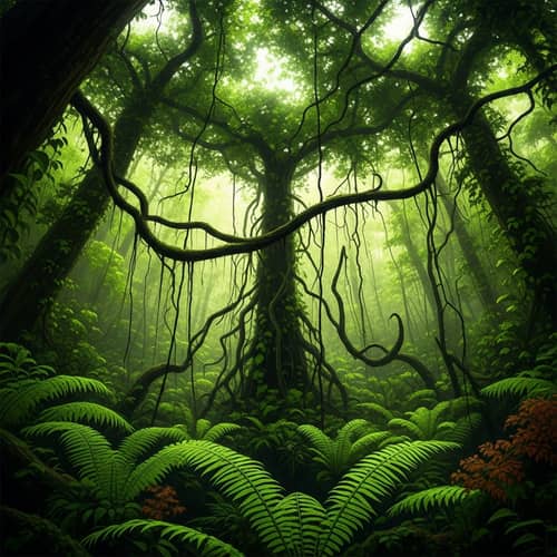 Abstract Rainforest Art: Lush & Vibrant Imagery