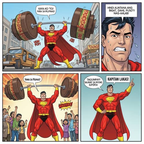 Captain Barbell Comic Strip | Superhero Lifting Barbell