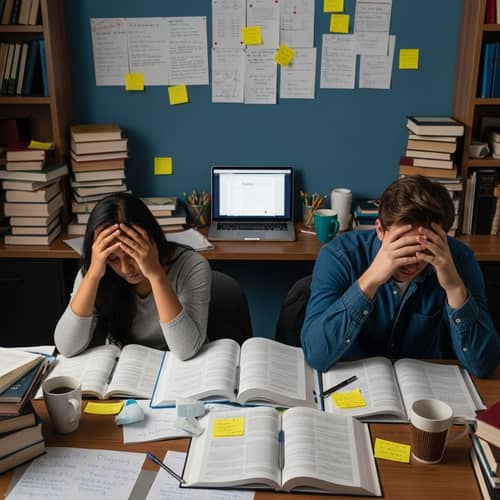 Late Night Study Session with Stressed Students | Exam Prep