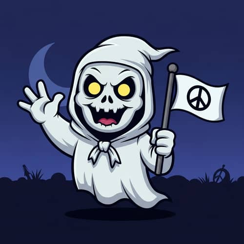 Cheerful Ghoul Mascot Illustration - 128x128 Pixels