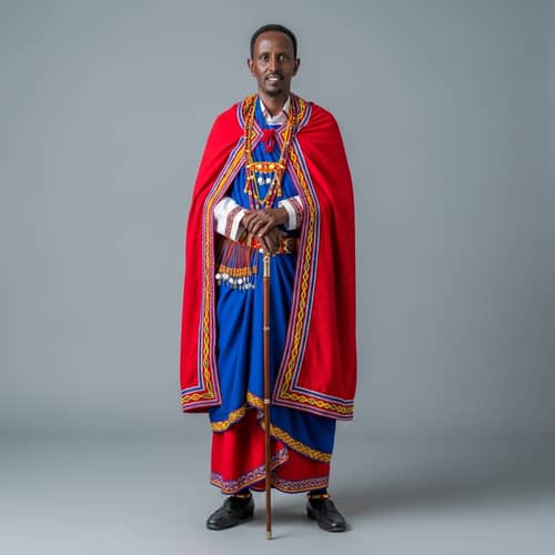 Authentic Somali Attire: Colorful Clothing of a Wise Man