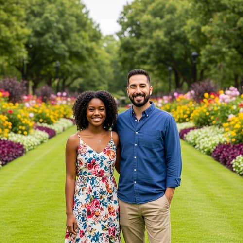 Kenya and Eber: Vibrant Park Portrait | Website Name