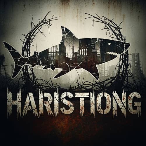 Survival Logo Design with Post-Apocalyptic Sharks
