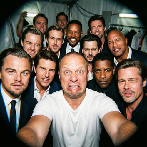 Epic Fisheye Selfie with Movie Stars