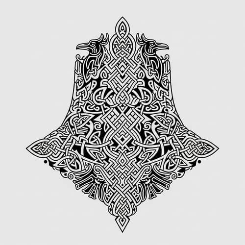 Intricate Nordic Neck Tattoo Design