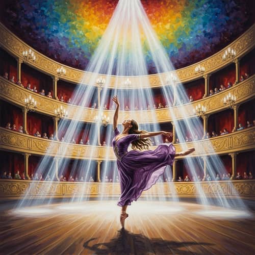 Elegant Middle-Eastern Ballerina in Grand Theater