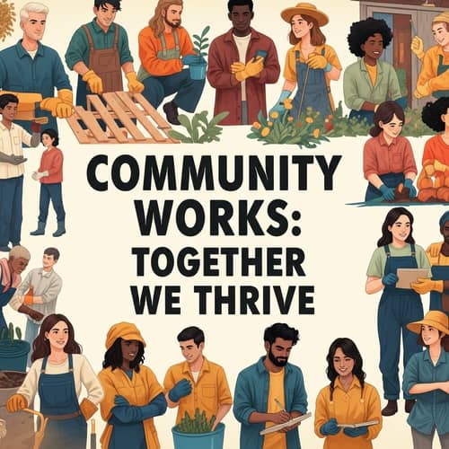 Community Works: Together We Thrive - Unity & Cooperation Poster
