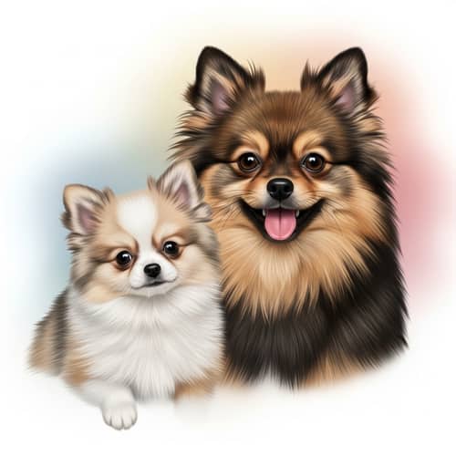 Two Female Pomeranian Dogs PC Background