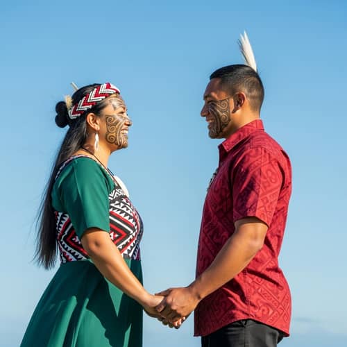 Maori Woman and Man in Love | Traditional Connection and Happiness