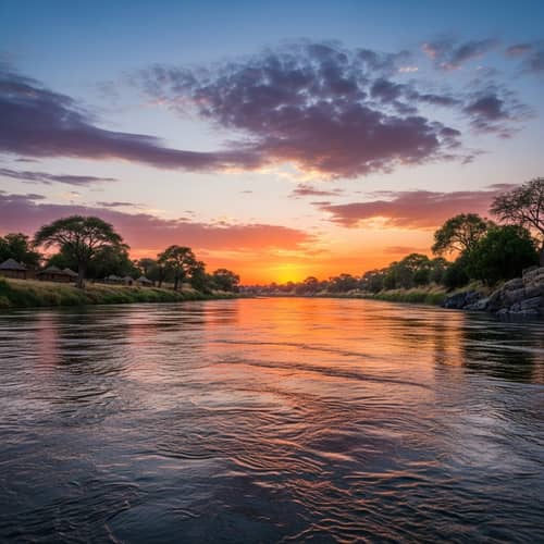Spectacular Nile River Sunset Landscape