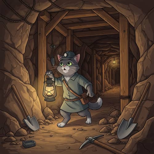 Exploring the Underground Mine with an Animated Cat