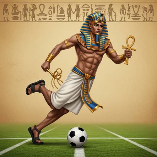 Middle Eastern Pharaoh Playing Football - Ancient Traditions Meet Sport