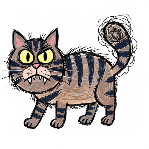 Charming Toddler Art of a Striped Cat