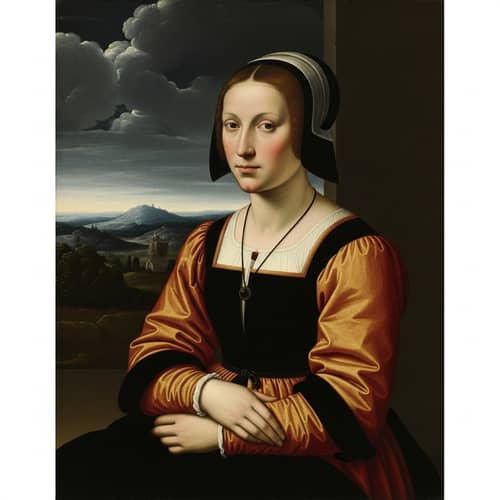 Renaissance Woman Portrait - Enigmatic 16th Century Painting