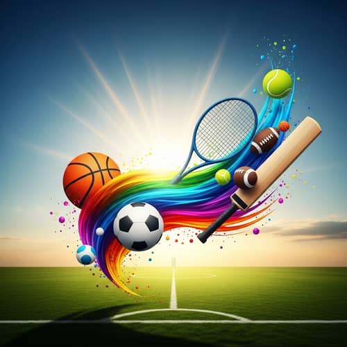 Colorful Abstract Sports Art: Motion & Energy on Open Field