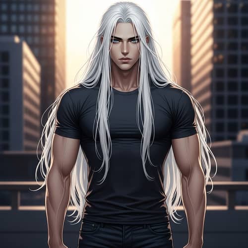 Tall Korean Boy with Athletic Build and Striking Blue Eyes