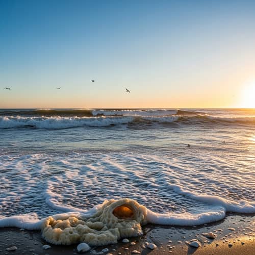 Serenity of a Wild Ocean at Sunset