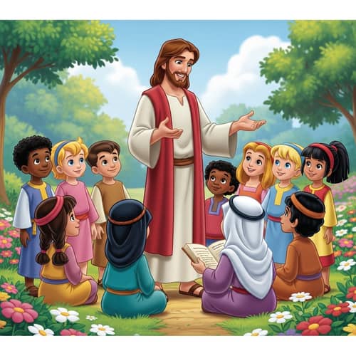 Disney-Style Jesus for Kids: Friendly & Diverse Image