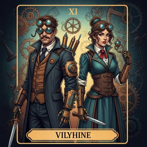 Steampunk Tarot Card Inventors - Male & Female Characters