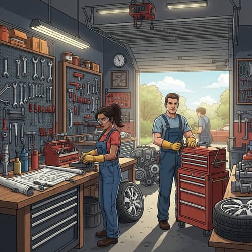 Stylish Mechanic Garage YouTube Banner Design