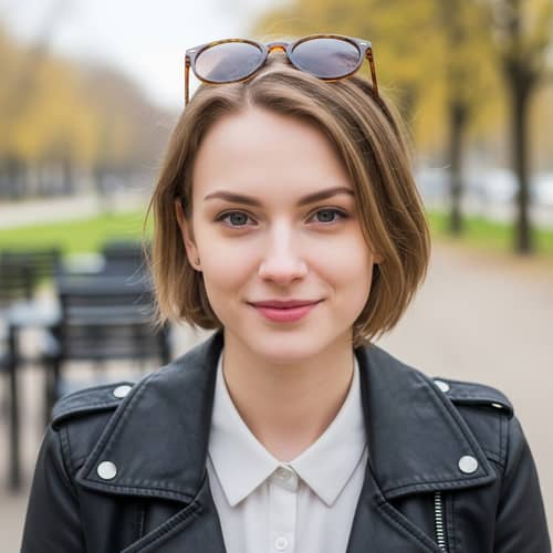 Youthful Caucasian Woman with Short Brown Hair | Lifestyle Imagery