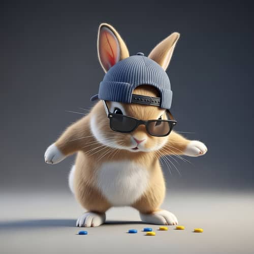 Adorable Rabbit Dance Routine: Playful Rap Beat Performance