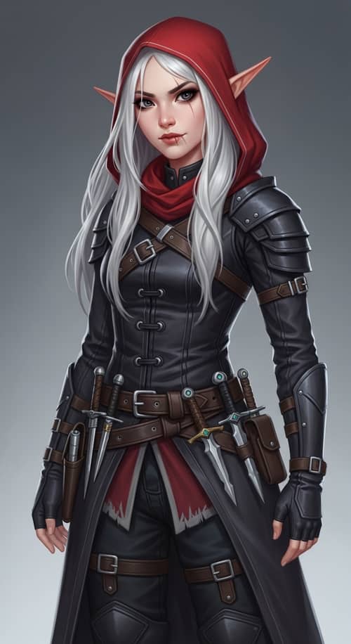 Mischievous Half-Elf Rogue Teen - Northern Asian Descent